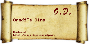 Orsós Dina névjegykártya